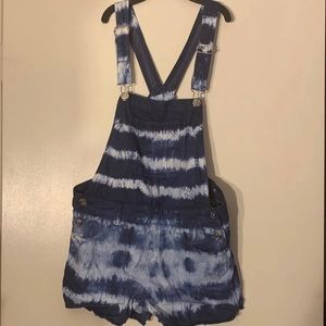 Girls tie dye shortalls